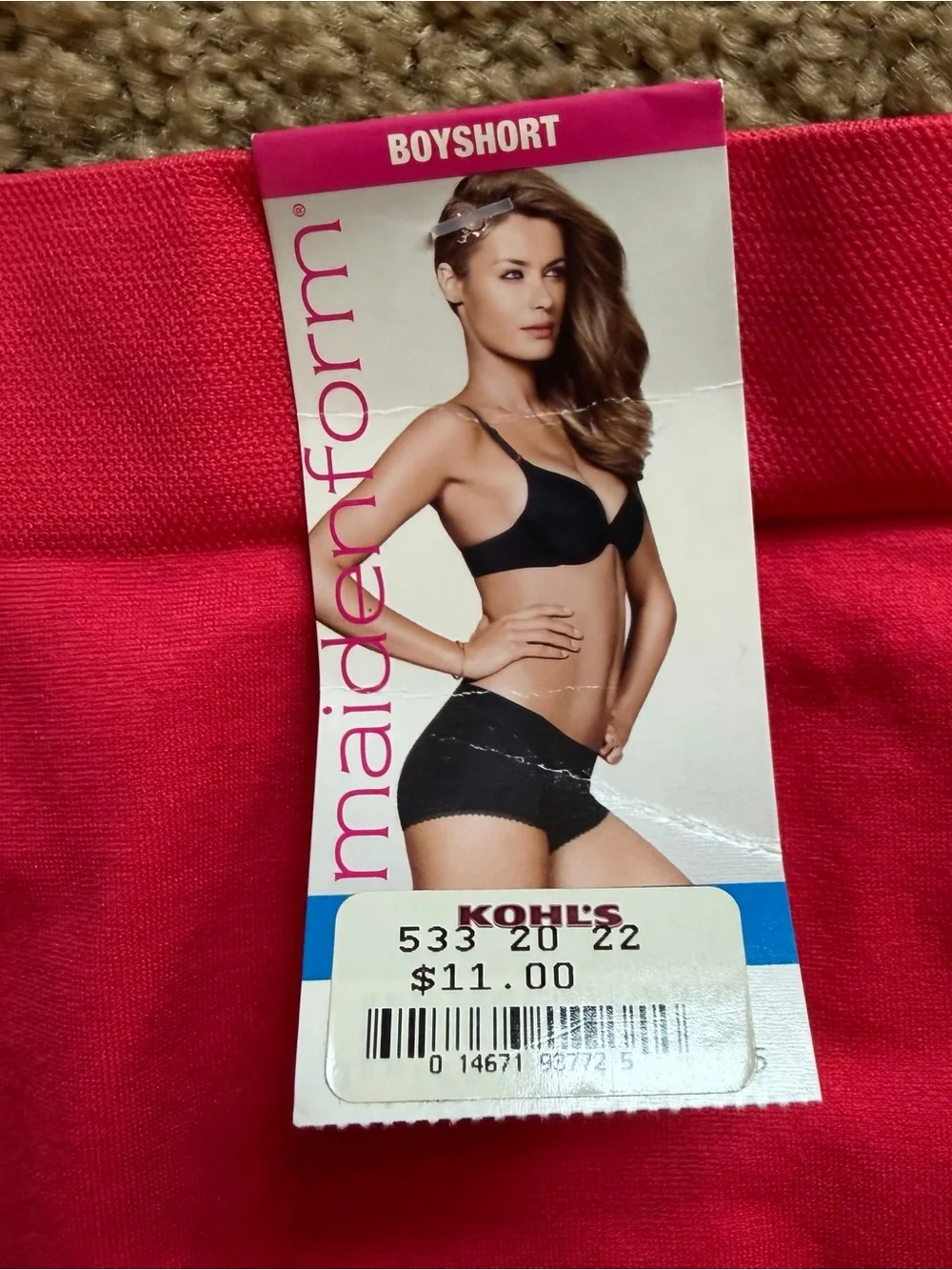 NWT! Maidenform Vibrant Pink Lace-Trim Boyshorts Size XL